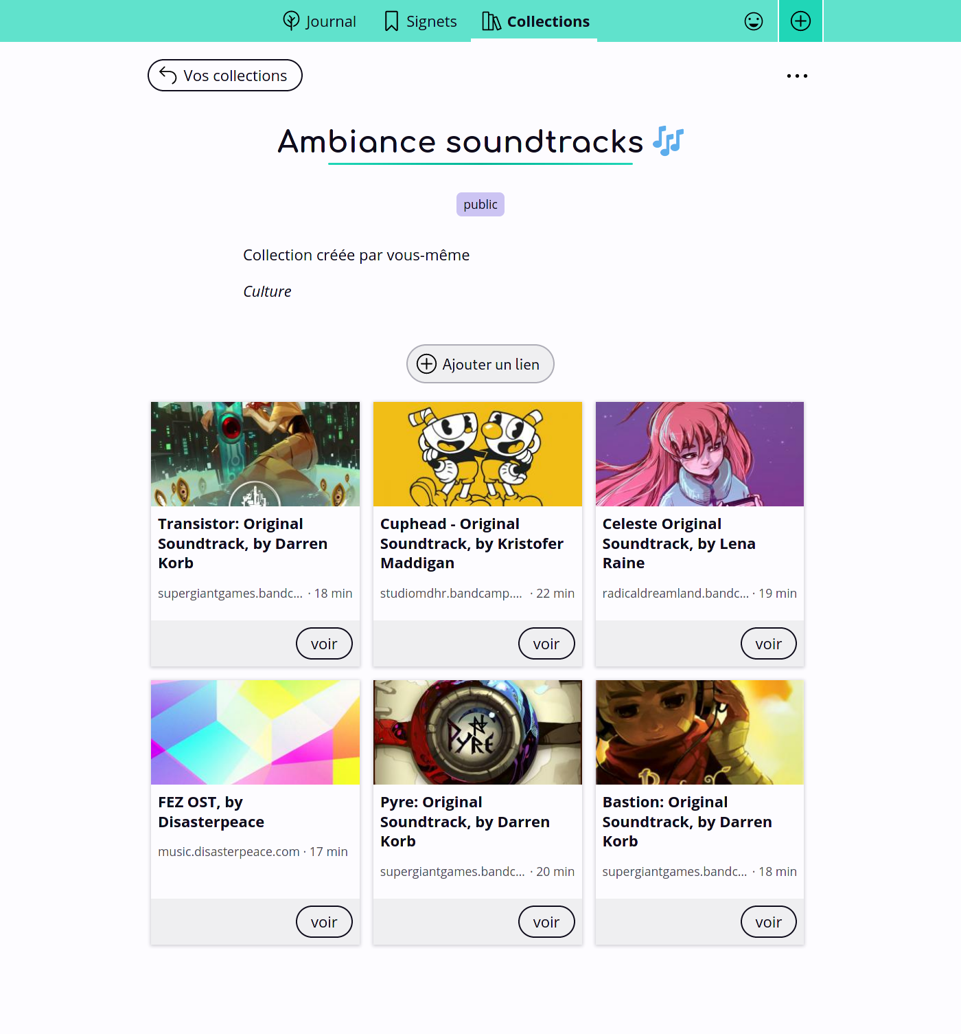 Capture d’écran montrant un ensemble de liens illustrés par les images récupérées par Open Graph