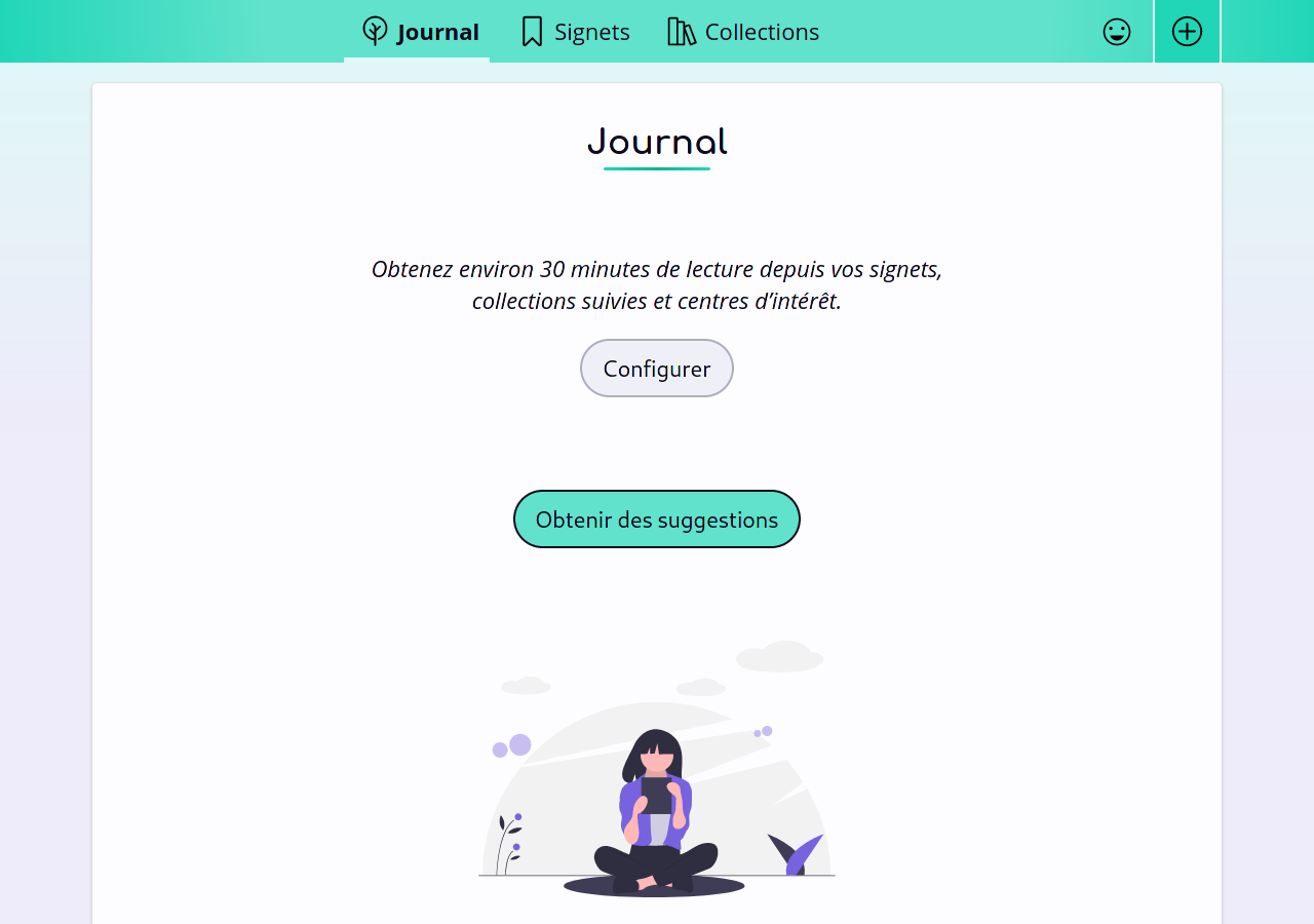 Capture d’écran du journal vide.